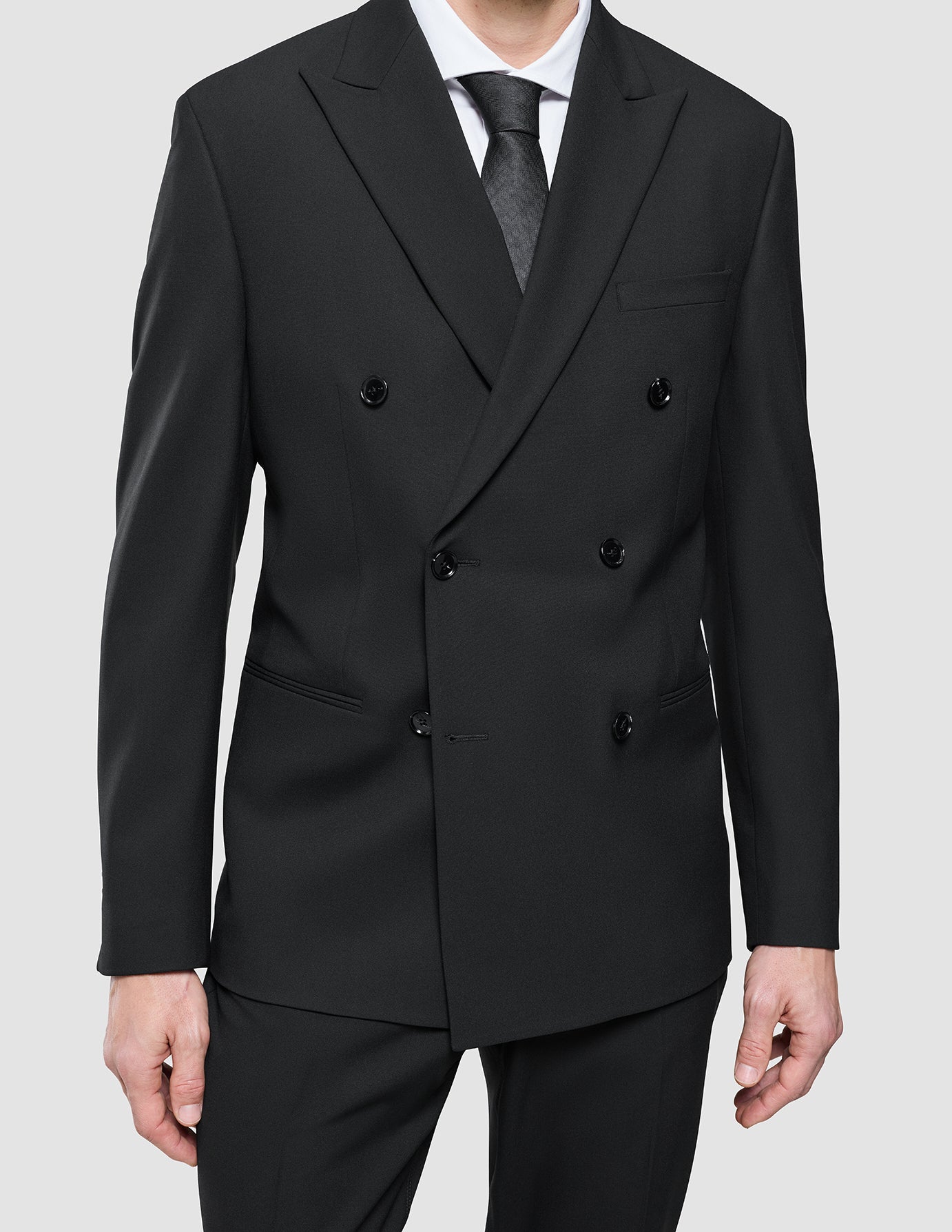 Double Breasted Essential Blazer Black